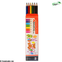 تصویر  مداد رنگی 6 تایی مقوایی ادمیرال 